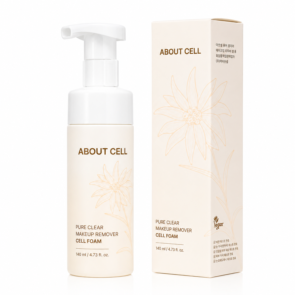 About Cell Pure Clear Makeup Remover Cell Foam 140ml