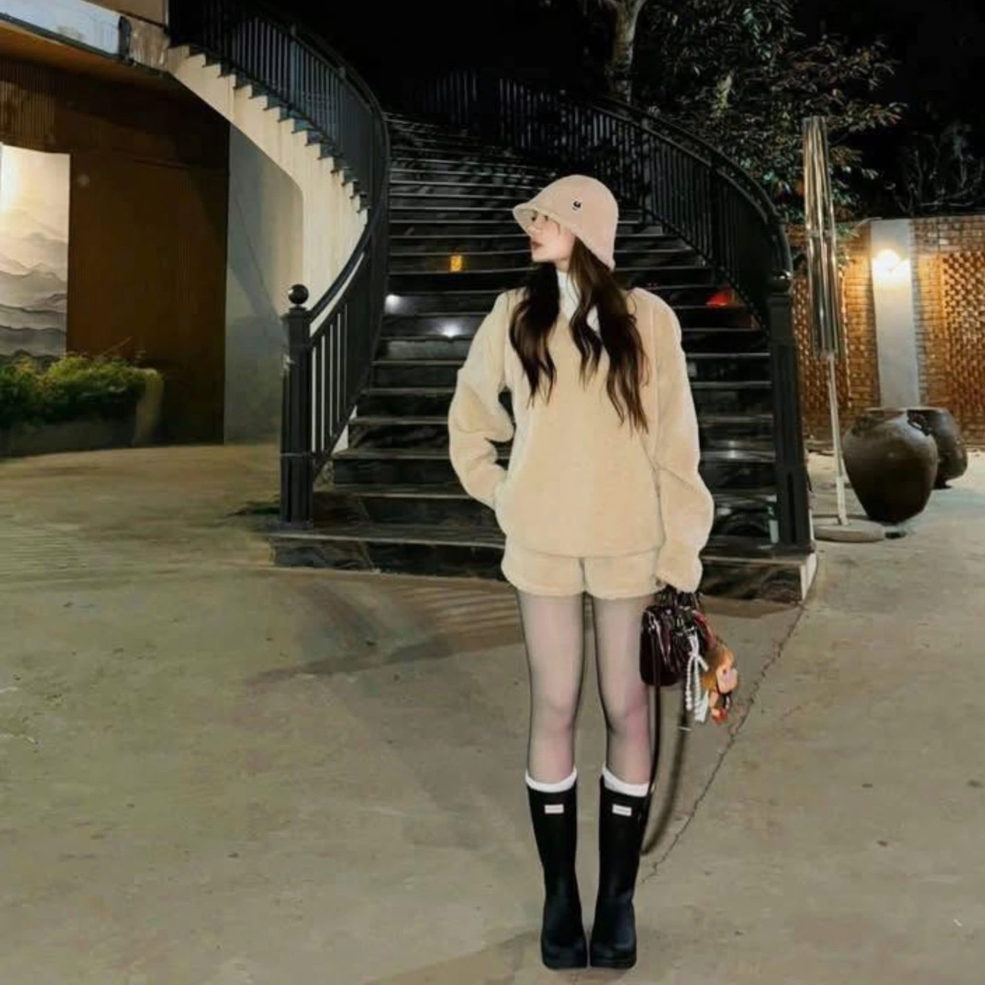 Quần Tất Hai Lớp Lót Lông Hàn Loại Dày (Đen)