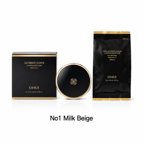 Ohui Ultimate Cover Cushion Moisture #No1 Milk Beige & Refill