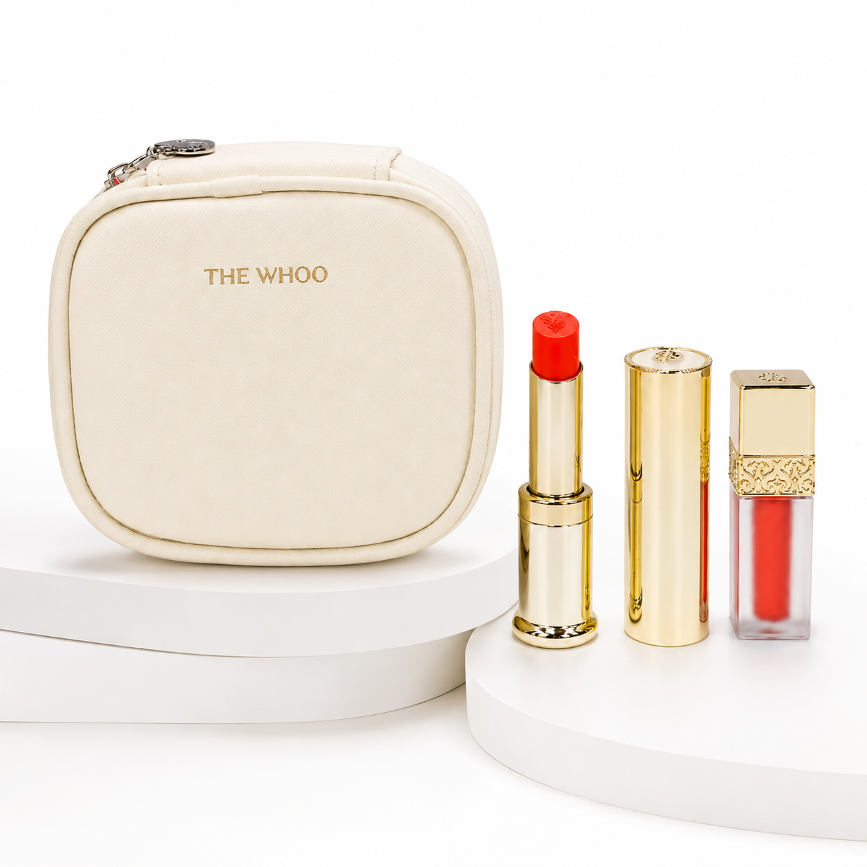 Whoo Gongjinhyang Mi Glow Lip Balm #Orange + White Pouch Set