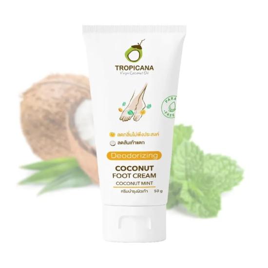 Tropicana Virgin Coconut Oil Deodorizing Coconut Foot Cream (Coconut Mint) 50g 2pcs