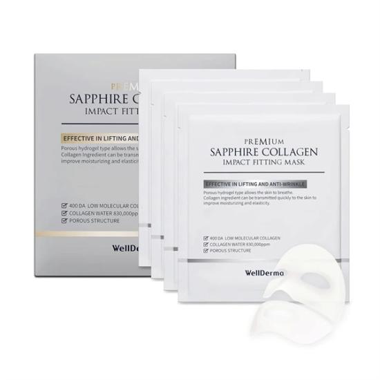 WellDerma Premium Sapphire Collagen Impact Fitting Mask 4 Sheets