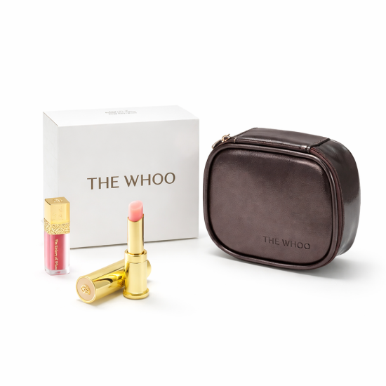 Whoo Gongjinhyang Mi Glow Lip Blam Light Pink & Black Pouch Set