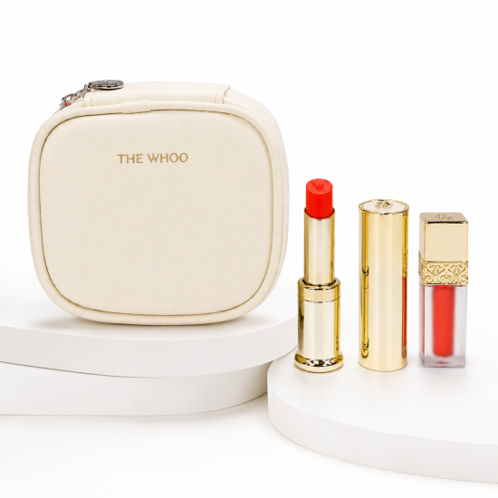 Whoo Gongjinhyang Mi Glow Lip Balm #Orange + White Pouch Set
