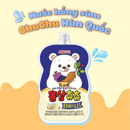 Chuchu Red Ginseng Drink For Children 10pcs - Apple Flavor