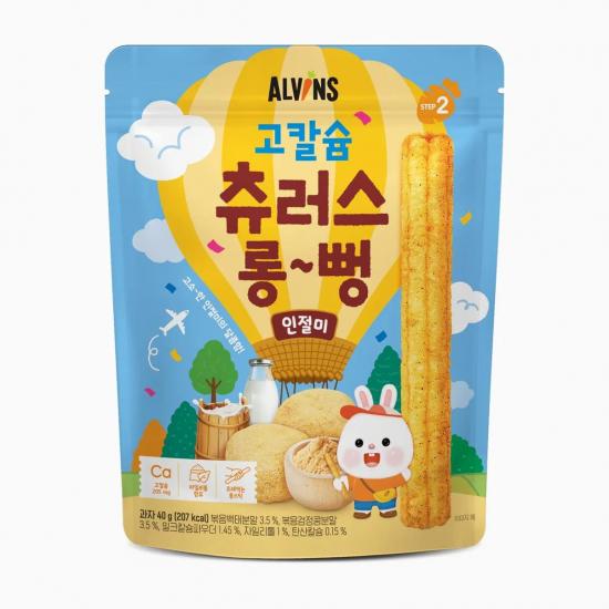 Set Alvins Organic Brown Long Rice Sticks 8m+ Injeolmi Flavor - Mix 6pcs