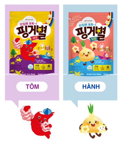 Ivenet Finger Stars Snack Onion/Shrimp - 4pcs
