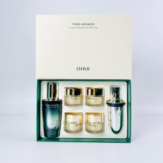 OHUI Prime Advancer De-Aging Ampoule Serum 50ml + 1 Refill + Eye Cream 5ml*4ea