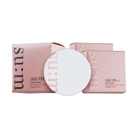 Su:m37 Sun Away Cooling Sun CC EX SPF50+ PA+++ Cushion + 2 Refills