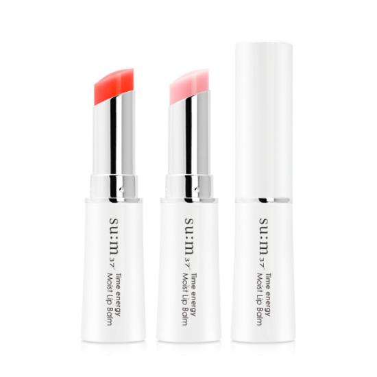 Su:m37 Time Energy Moist Lip Balm 2pcs*5.5g - Red & Pink